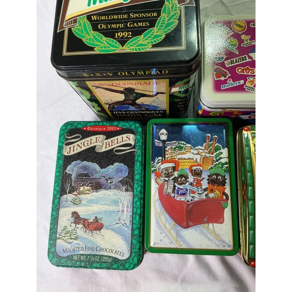 Lot of 5 Vintage Collectible Candy Chocolate Tins Milky Way Nestle Hershey Mix